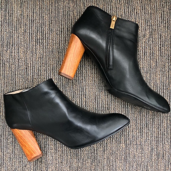 Yves Saint Laurent Shoes - Yves Saint Laurent Bootie Black Wood 3.5” Heel 38